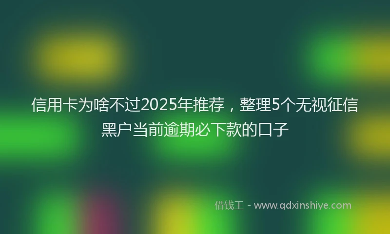 信用卡为啥不过2025年推荐，整理5个无视征信黑户当前逾期必下款的口子
