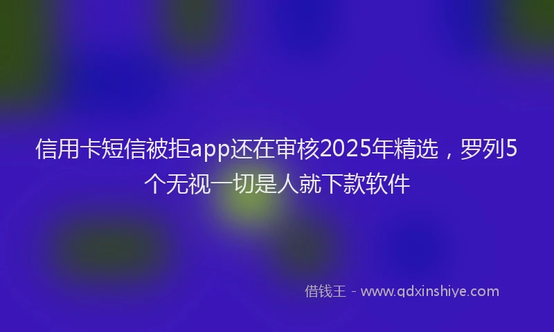 信用卡短信被拒app还在审核2025年精选，罗列5个无视一切是人就下款软件