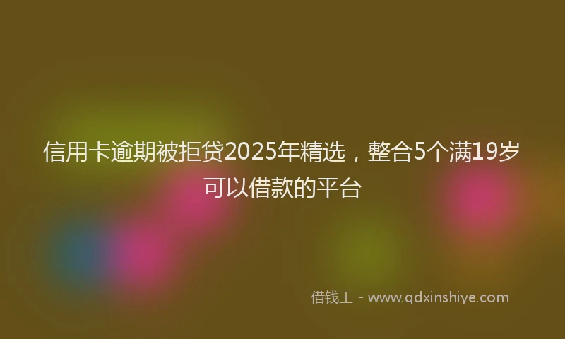 信用卡逾期被拒贷2025年精选，整合5个满19岁可以借款的平台
