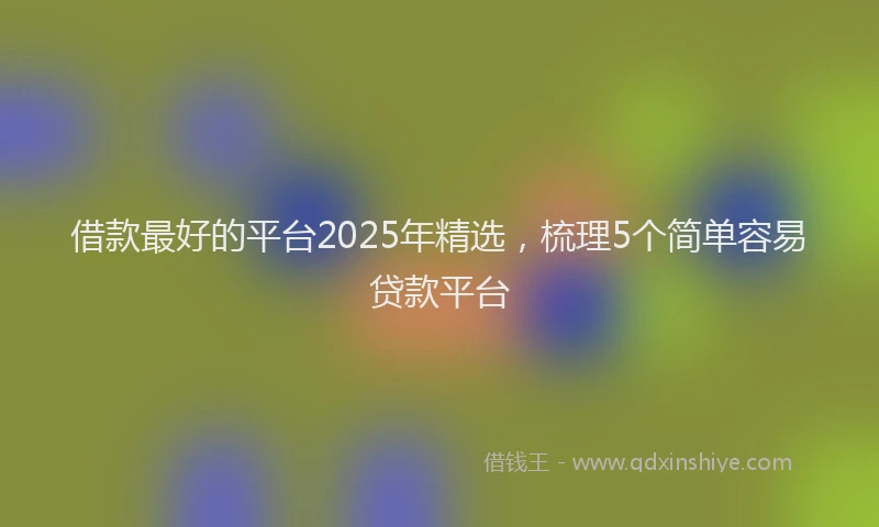 借款最好的平台2025年精选，梳理5个简单容易贷款平台