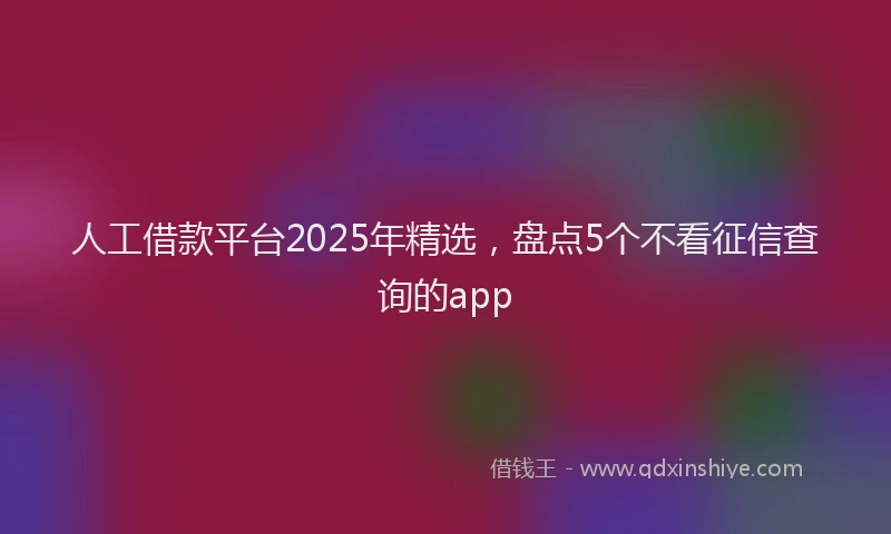 人工借款平台2025年精选，盘点5个不看征信查询的app