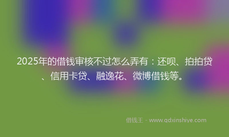 2025年的借钱审核不过怎么弄有：还呗、拍拍贷、信用卡贷、融逸花、微博借钱等。