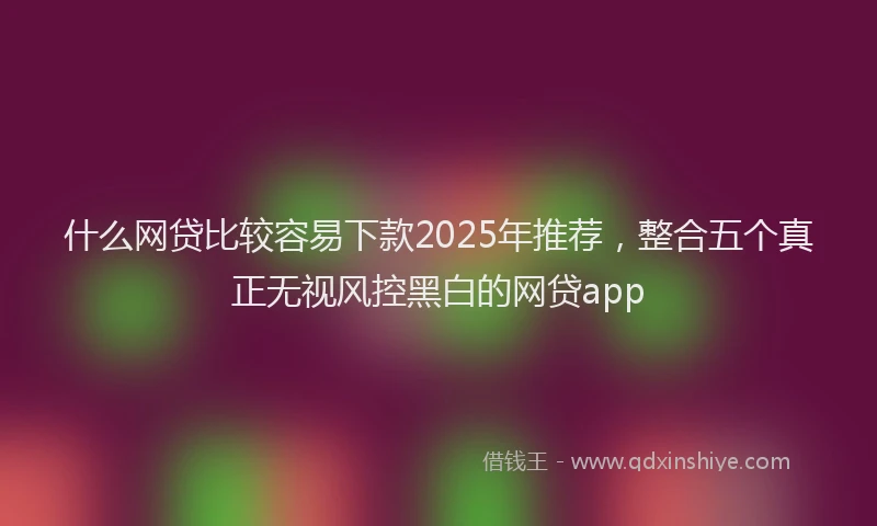 什么网贷比较容易下款2025年推荐，整合五个真正无视风控黑白的网贷app
