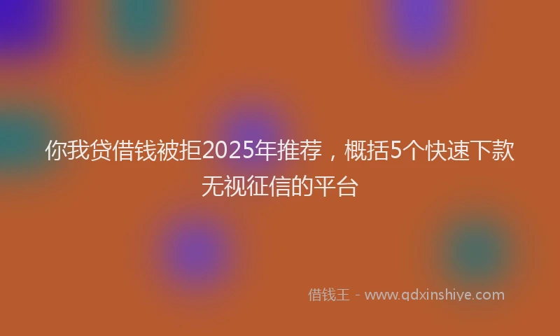 你我贷借钱被拒2025年推荐，概括5个快速下款无视征信的平台
