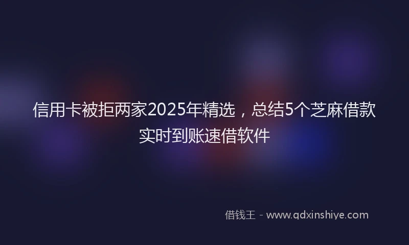 信用卡被拒两家2025年精选，总结5个芝麻借款实时到账速借软件