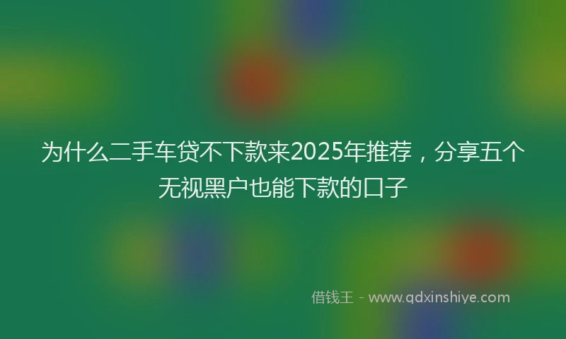 为什么二手车贷不下款来2025年推荐，分享五个无视黑户也能下款的口子