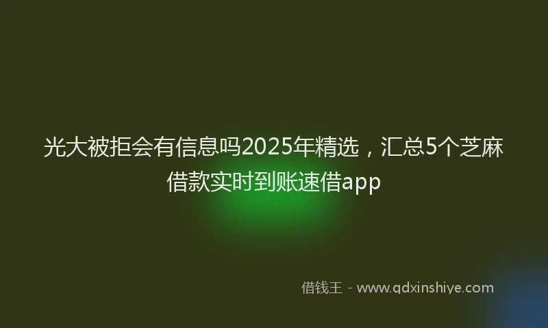 光大被拒会有信息吗2025年精选，汇总5个芝麻借款实时到账速借app