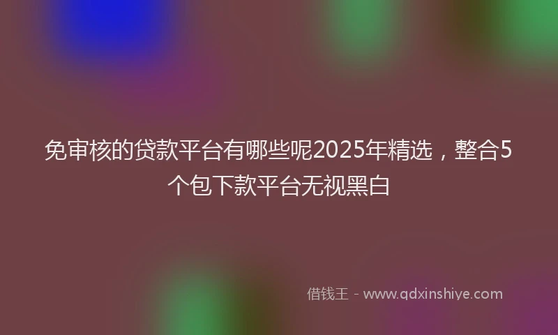 免审核的贷款平台有哪些呢2025年精选，整合5个包下款平台无视黑白