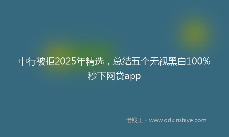 中行被拒2025年精选，总结五个无视黑白100%秒下网贷app
