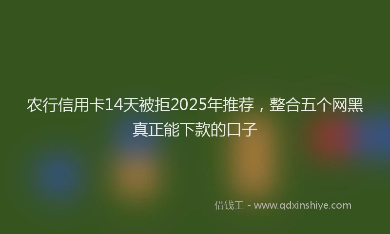 农行信用卡14天被拒2025年推荐，整合五个网黑真正能下款的口子