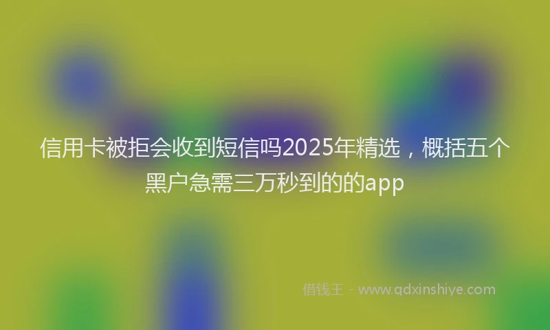 信用卡被拒会收到短信吗2025年精选，概括五个黑户急需三万秒到的的app