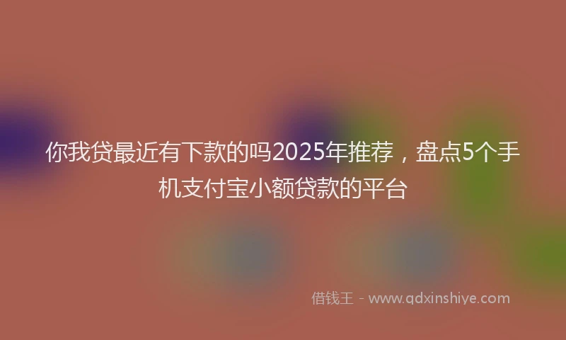 你我贷最近有下款的吗2025年推荐，盘点5个手机支付宝小额贷款的平台