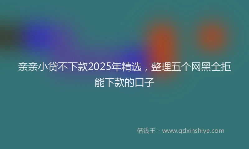 亲亲小贷不下款2025年精选，整理五个网黑全拒能下款的口子