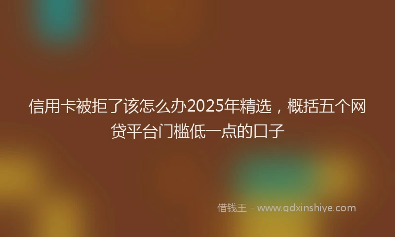 信用卡被拒了该怎么办2025年精选，概括五个网贷平台门槛低一点的口子