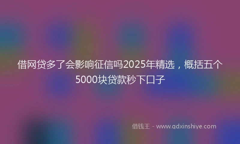 借网贷多了会影响征信吗2025年精选，概括五个5000块贷款秒下口子