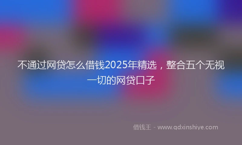 不通过网贷怎么借钱2025年精选，整合五个无视一切的网贷口子