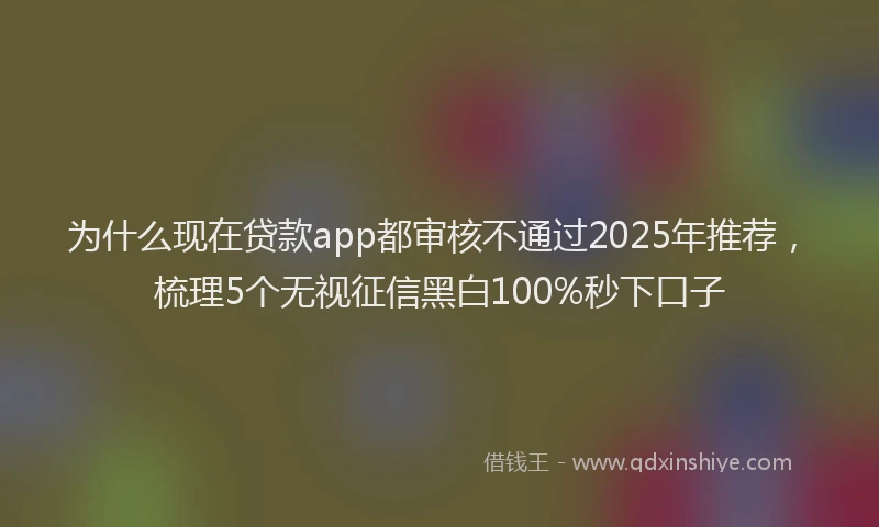 为什么现在贷款app都审核不通过2025年推荐，梳理5个无视征信黑白100%秒下口子