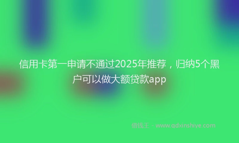 信用卡第一申请不通过2025年推荐，归纳5个黑户可以做大额贷款app