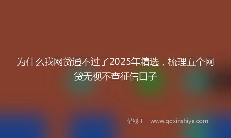 为什么我网贷通不过了2025年精选，梳理五个网贷无视不查征信口子