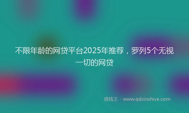 不限年龄的网贷平台2025年推荐，罗列5个无视一切的网贷