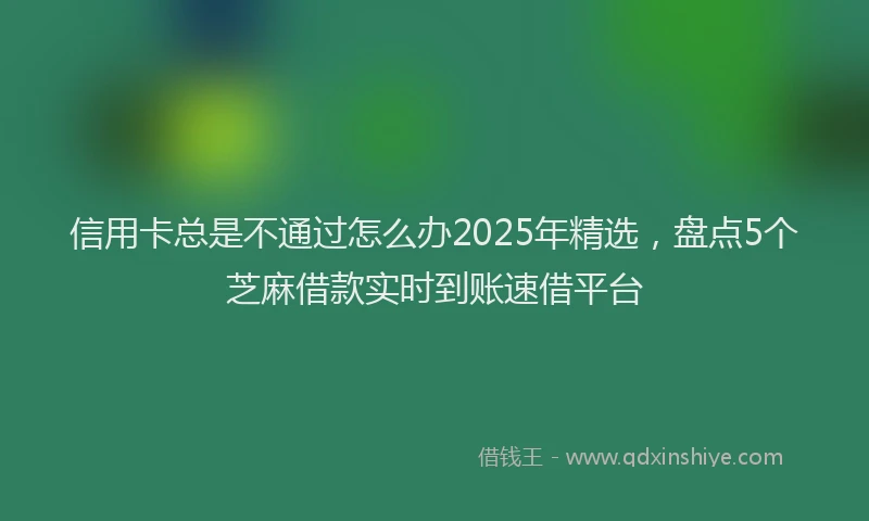 信用卡总是不通过怎么办2025年精选，盘点5个芝麻借款实时到账速借平台