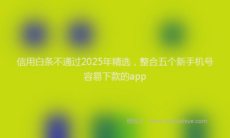 信用白条不通过2025年精选，整合五个新手机号容易下款的app