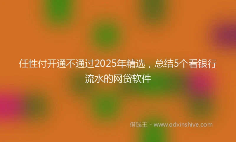 任性付开通不通过2025年精选，总结5个看银行流水的网贷软件