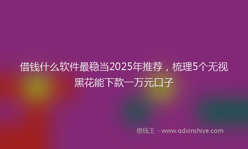 借钱什么软件最稳当2025年推荐，梳理5个无视黑花能下款一万元口子