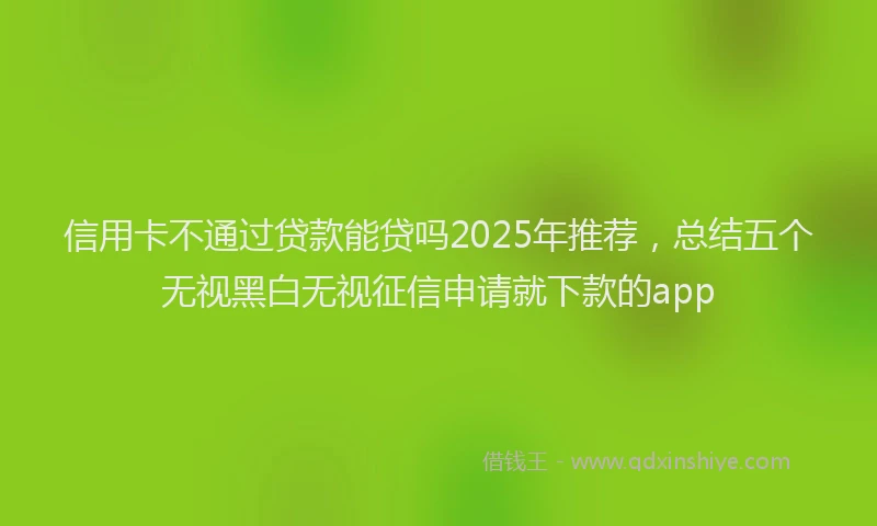 信用卡不通过贷款能贷吗2025年推荐，总结五个无视黑白无视征信申请就下款的app