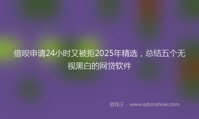 借呗申请24小时又被拒2025年精选，总结五个无视黑白的网贷软件