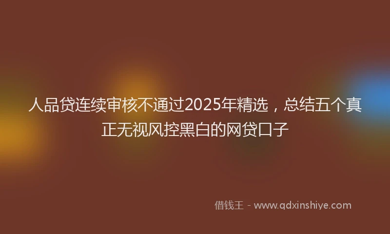 人品贷连续审核不通过2025年精选，总结五个真正无视风控黑白的网贷口子