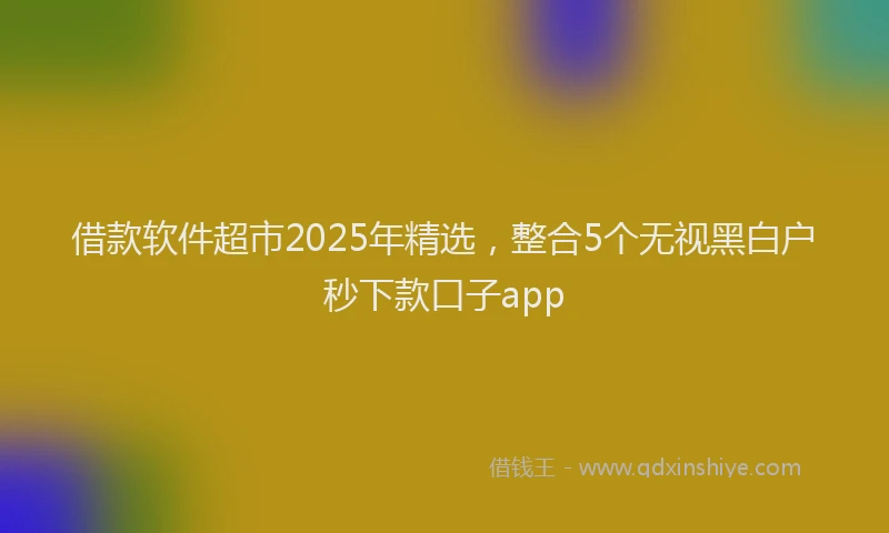 借款软件超市2025年精选，整合5个无视黑白户秒下款口子app