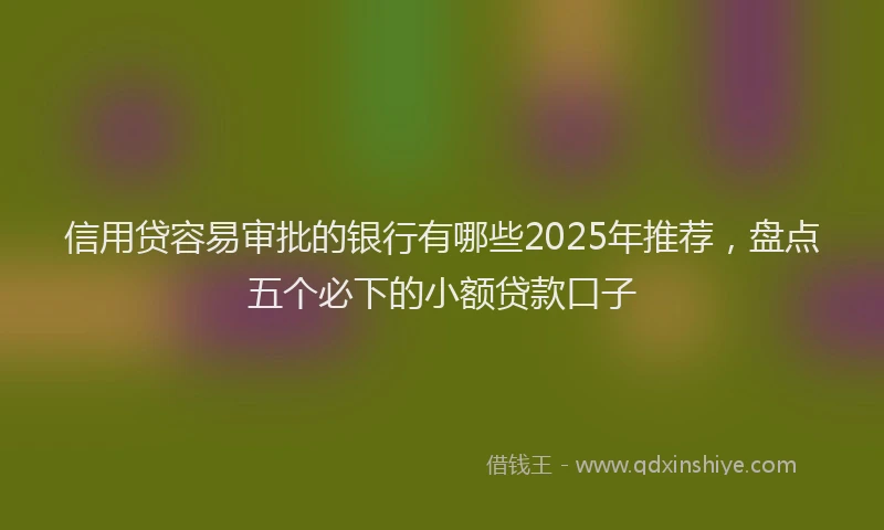 信用贷容易审批的银行有哪些2025年推荐，盘点五个必下的小额贷款口子