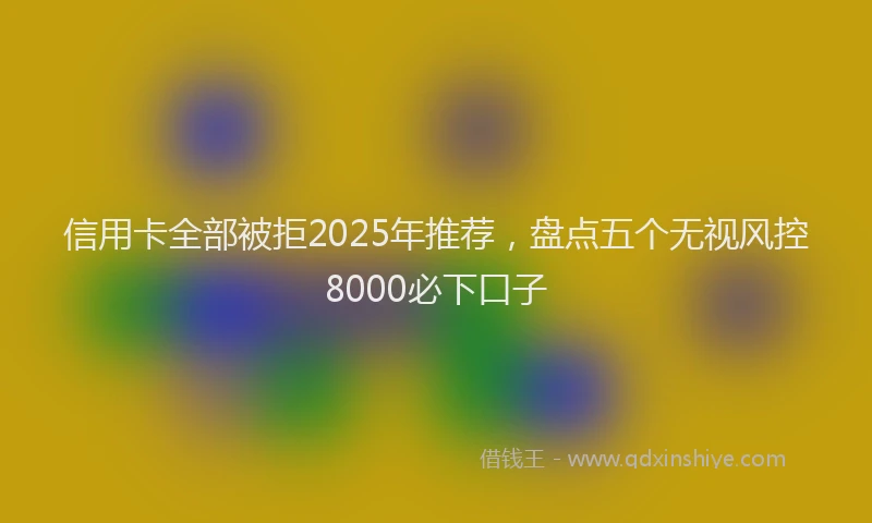 信用卡全部被拒2025年推荐，盘点五个无视风控8000必下口子