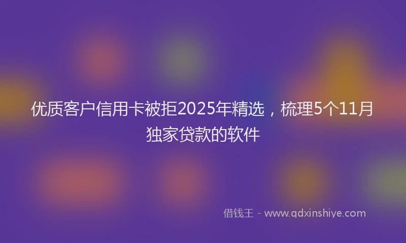 优质客户信用卡被拒2025年精选，梳理5个11月独家贷款的软件