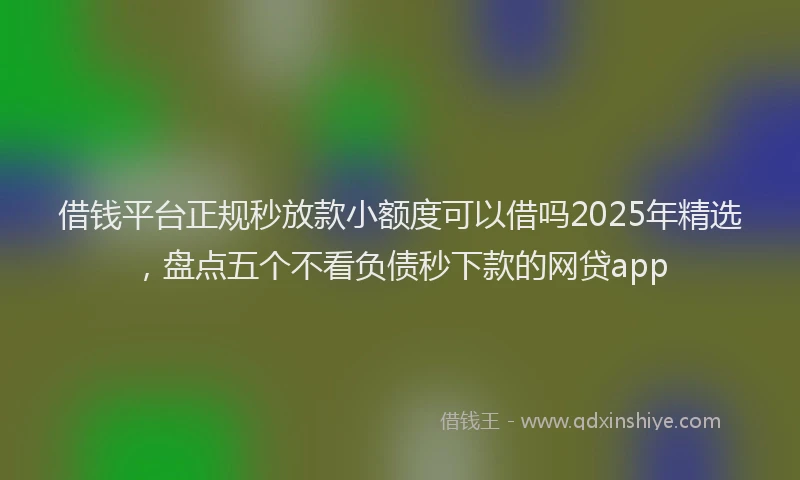 借钱平台正规秒放款小额度可以借吗2025年精选，盘点五个不看负债秒下款的网贷app