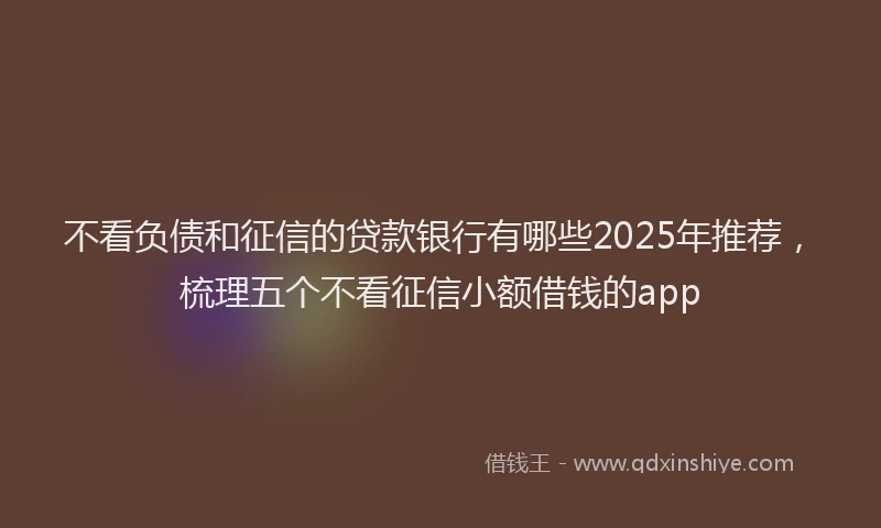 不看负债和征信的贷款银行有哪些2025年推荐，梳理五个不看征信小额借钱的app