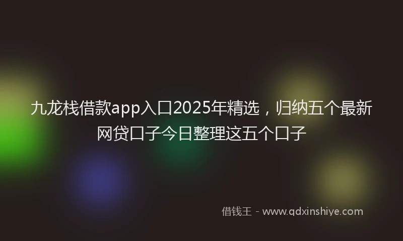 九龙栈借款app入口2025年精选，归纳五个最新网贷口子今日整理这五个口子
