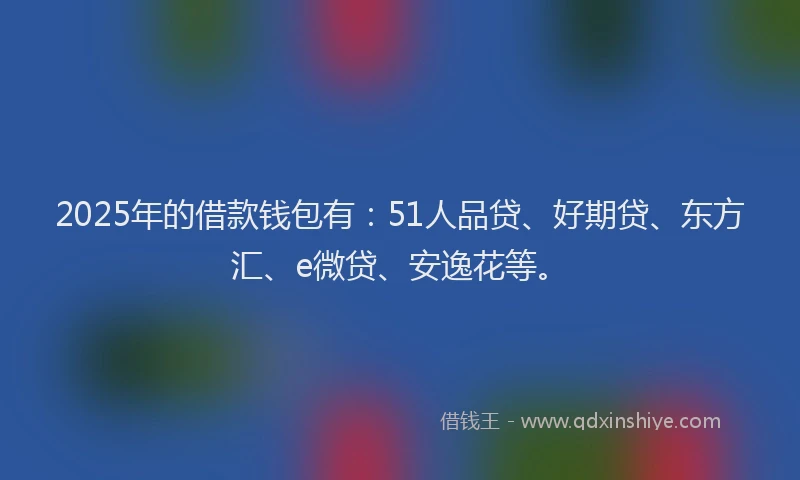 2025年的借款钱包有：51人品贷、好期贷、东方汇、e微贷、安逸花等。