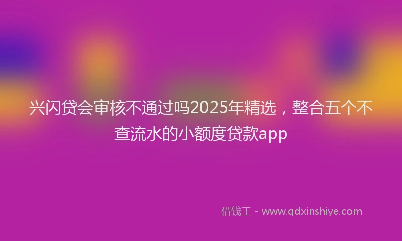 兴闪贷会审核不通过吗2025年精选，整合五个不查流水的小额度贷款app