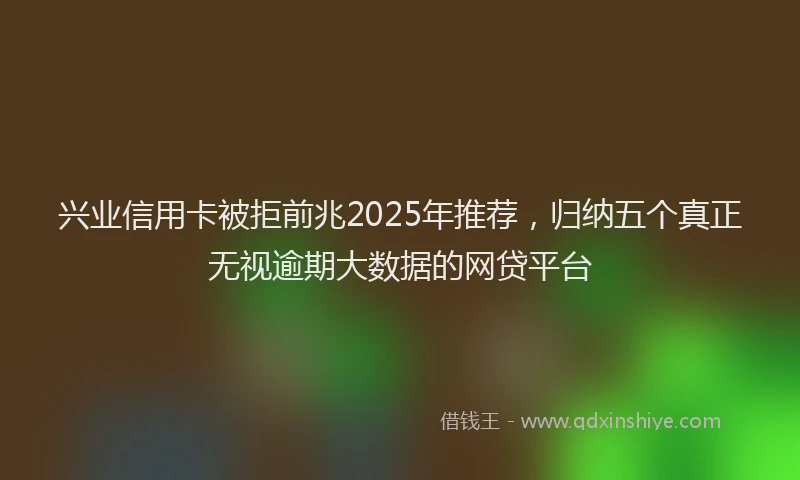 兴业信用卡被拒前兆2025年推荐，归纳五个真正无视逾期大数据的网贷平台