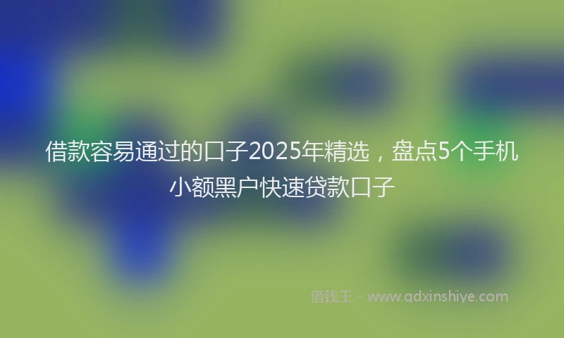 借款容易通过的口子2025年精选，盘点5个手机小额黑户快速贷款口子