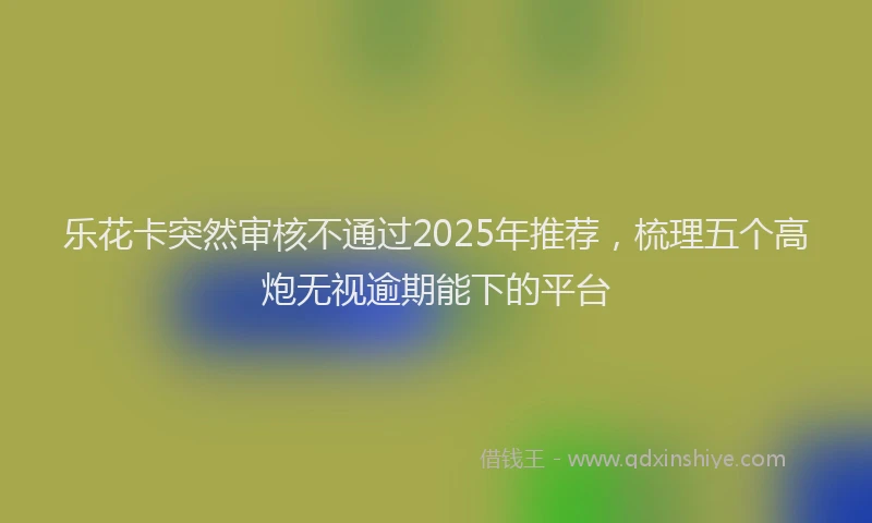 乐花卡突然审核不通过2025年推荐，梳理五个高炮无视逾期能下的平台