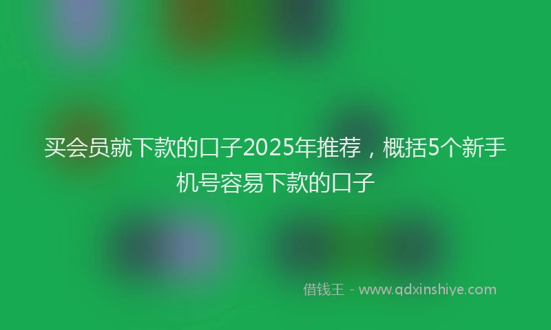 买会员就下款的口子2025年推荐，概括5个新手机号容易下款的口子