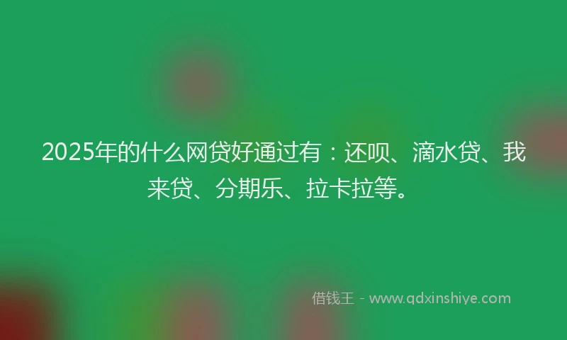 2025年的什么网贷好通过有：还呗、滴水贷、我来贷、分期乐、拉卡拉等。