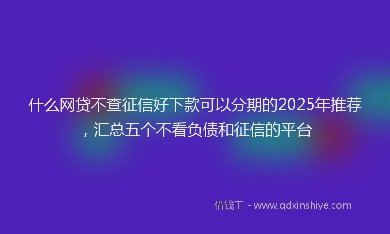什么网贷不查征信好下款可以分期的2025年推荐，汇总五个不看负债和征信的平台