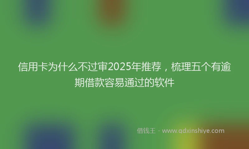 信用卡为什么不过审2025年推荐，梳理五个有逾期借款容易通过的软件