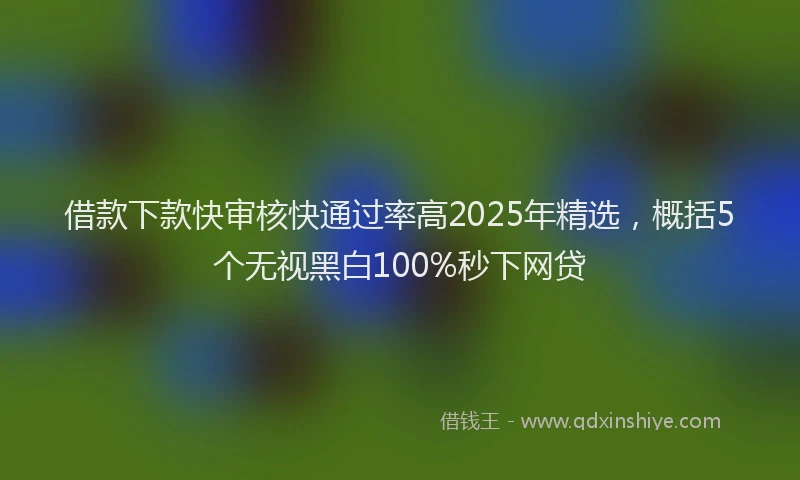 借款下款快审核快通过率高2025年精选，概括5个无视黑白100%秒下网贷