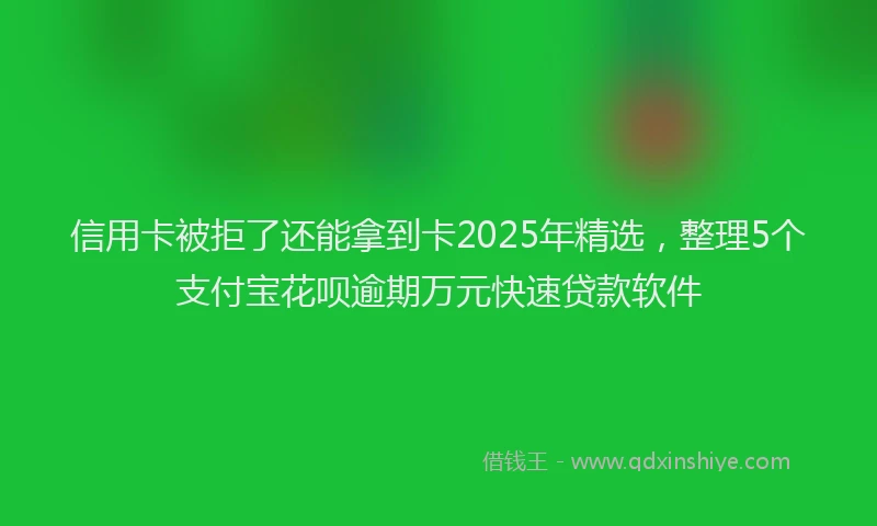 信用卡被拒了还能拿到卡2025年精选，整理5个支付宝花呗逾期万元快速贷款软件