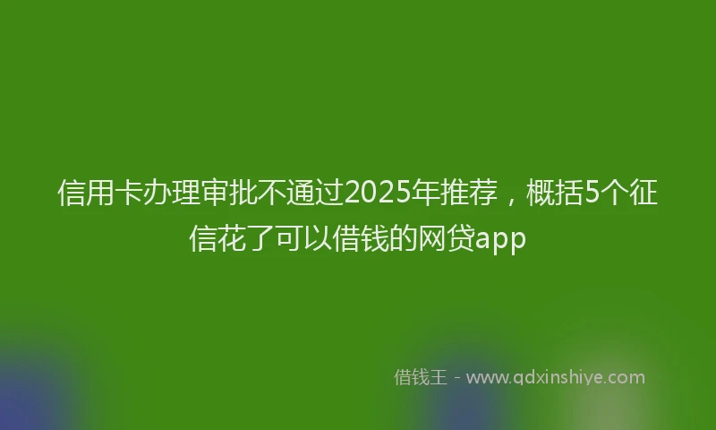 信用卡办理审批不通过2025年推荐，概括5个征信花了可以借钱的网贷app